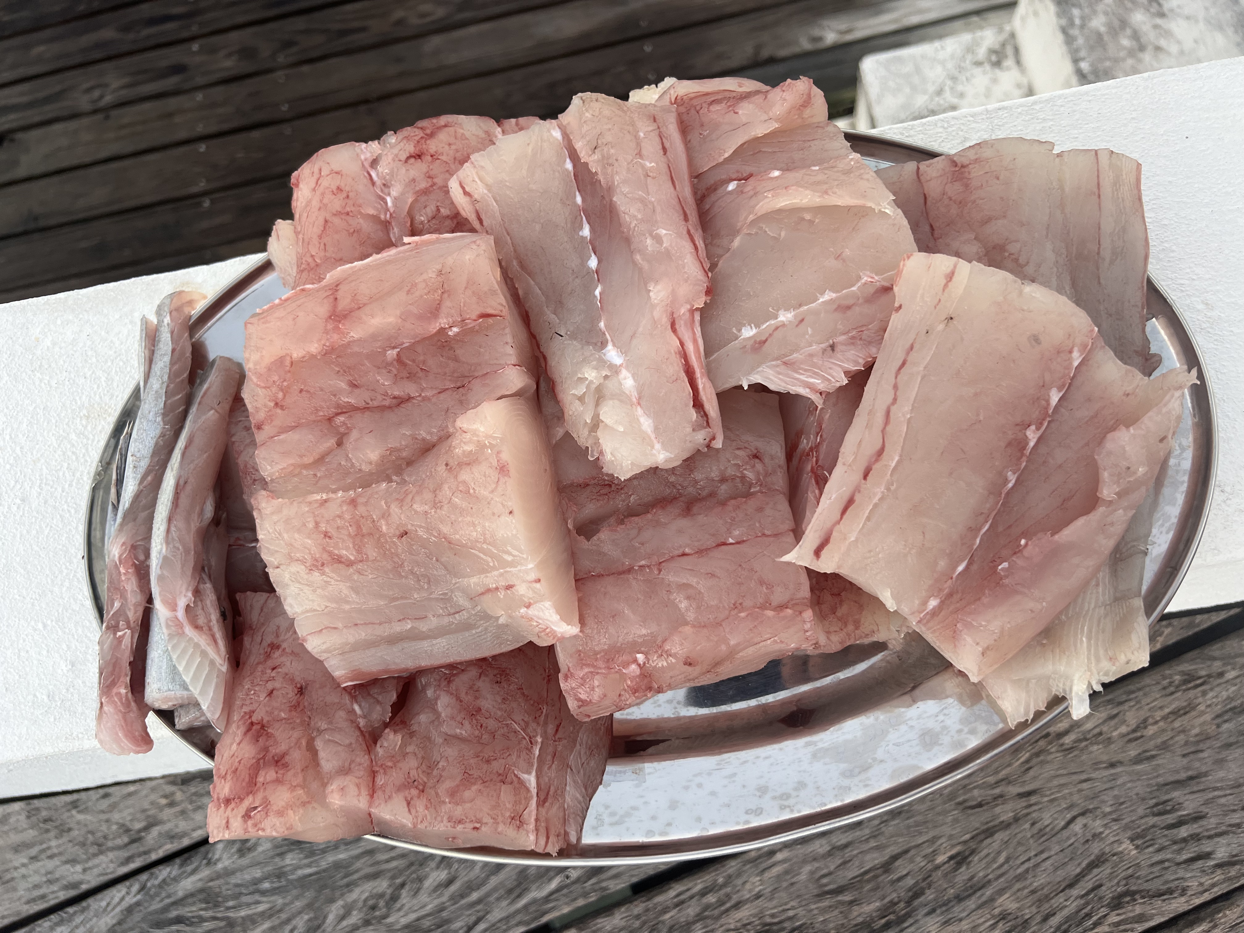 Freshly prepared fish fillets