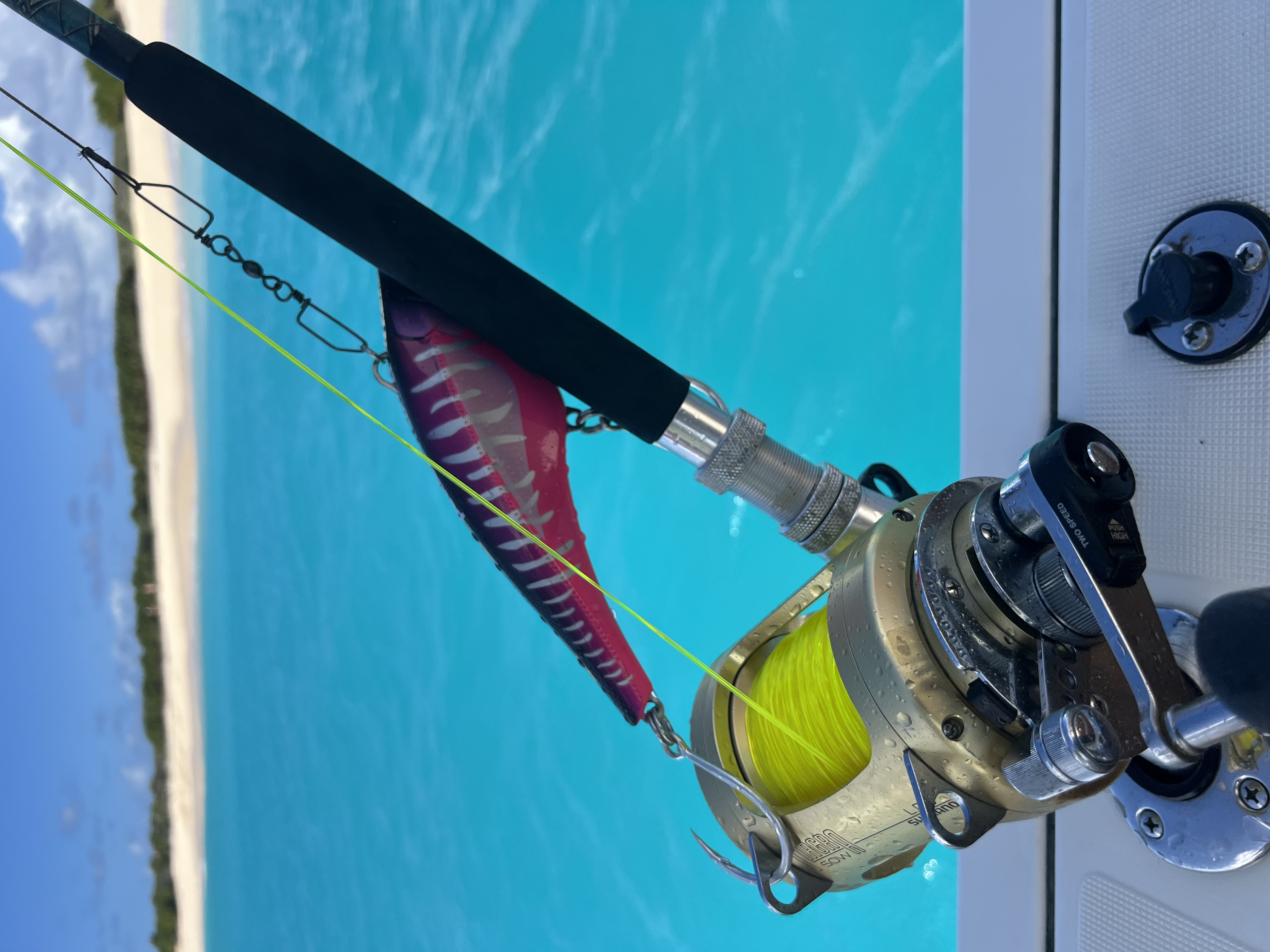 Rod, reel and lure
